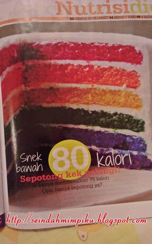 Seindah Mimpiku Majalah RAPI Kalori Kek Pelangi