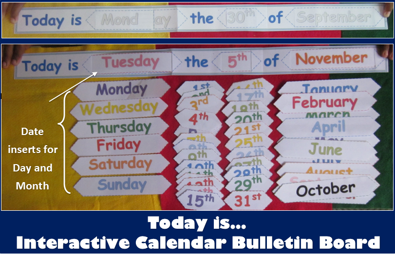 Nyla's Crafty Teaching Back to School Interactive Calendar Bulletin Board for any Year