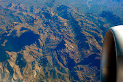 Weaver's Needle from the airplane (airplane view)