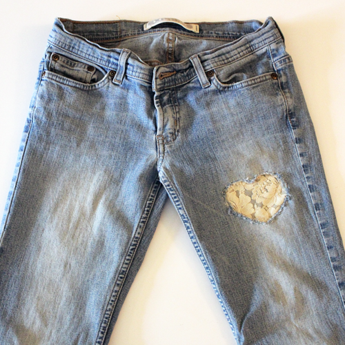 Cup of Threads Transform Stains In Jeans Into Something Cute