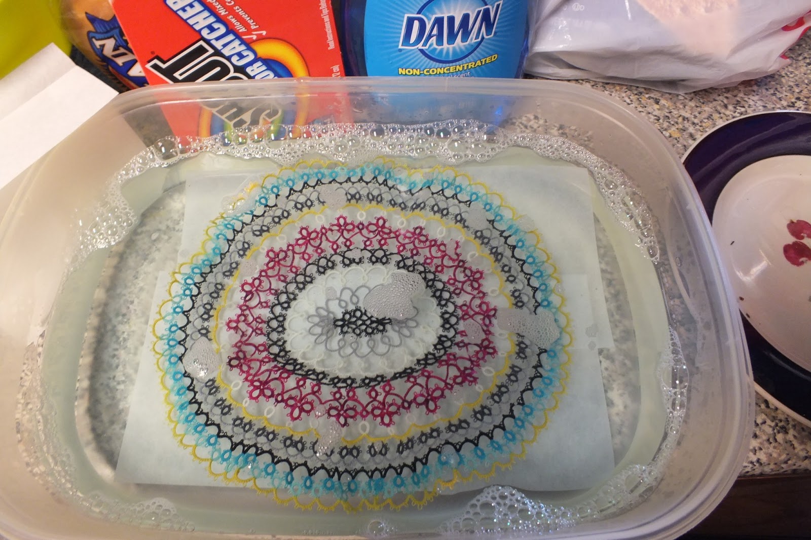 Tatilicious Hand Washing a Tatted Doily