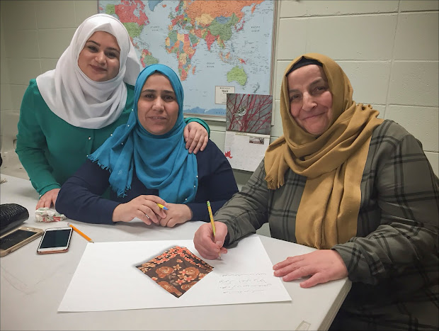 Maha Hilal and friends from Aleppo, Syria now living in Kalamazoo, Michigan
