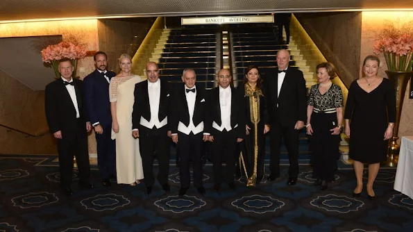 King Harald and Queen Sonja of Norway, Crown Prince Haakon and Crown Princess Mette-Marit of Norway attended the banquet in honour of the 2015 Nobel Peace Prize Laureates at the Grand Hotel