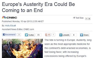 CNBC - Η λιτότητα στην ΕΕ ίσως πλησιάζει στο τέλος της