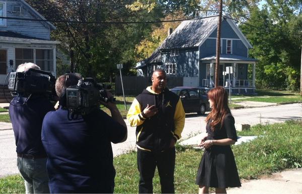 Rachel Nichols of ESPN and LaMarr Woodley