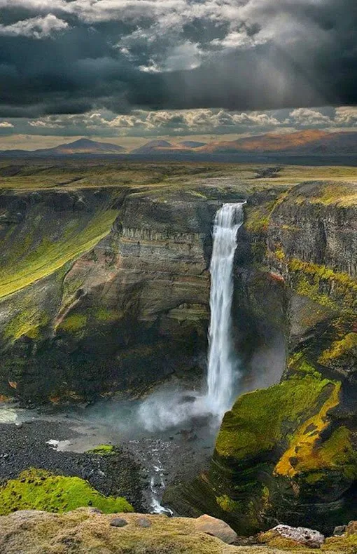  The Haifoss Waterfall in Iceland: