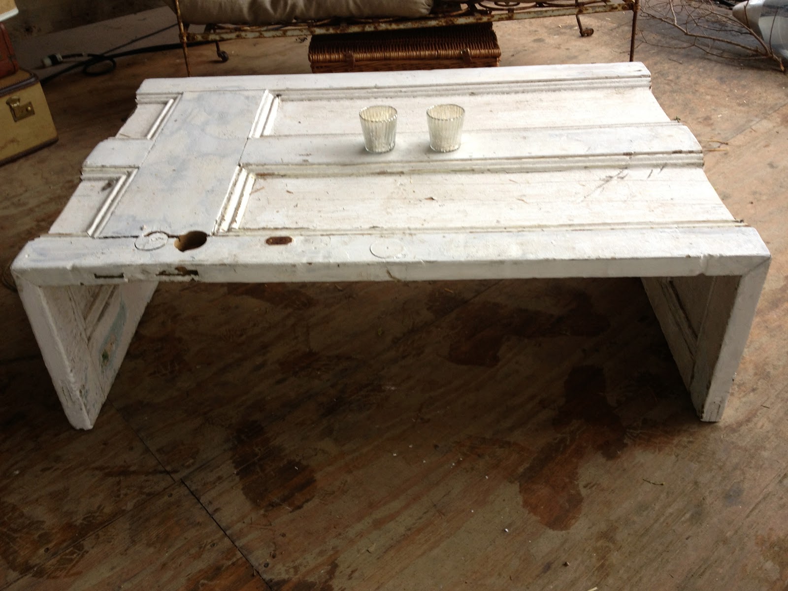 VINTAGE Antique door coffee table