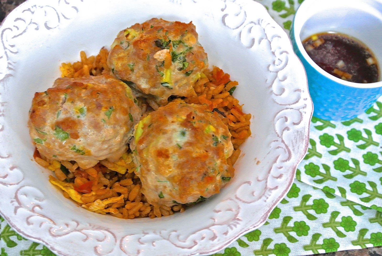 The Barbee Housewife Asian Meatballs with Lime Sesame Dipping Sauce