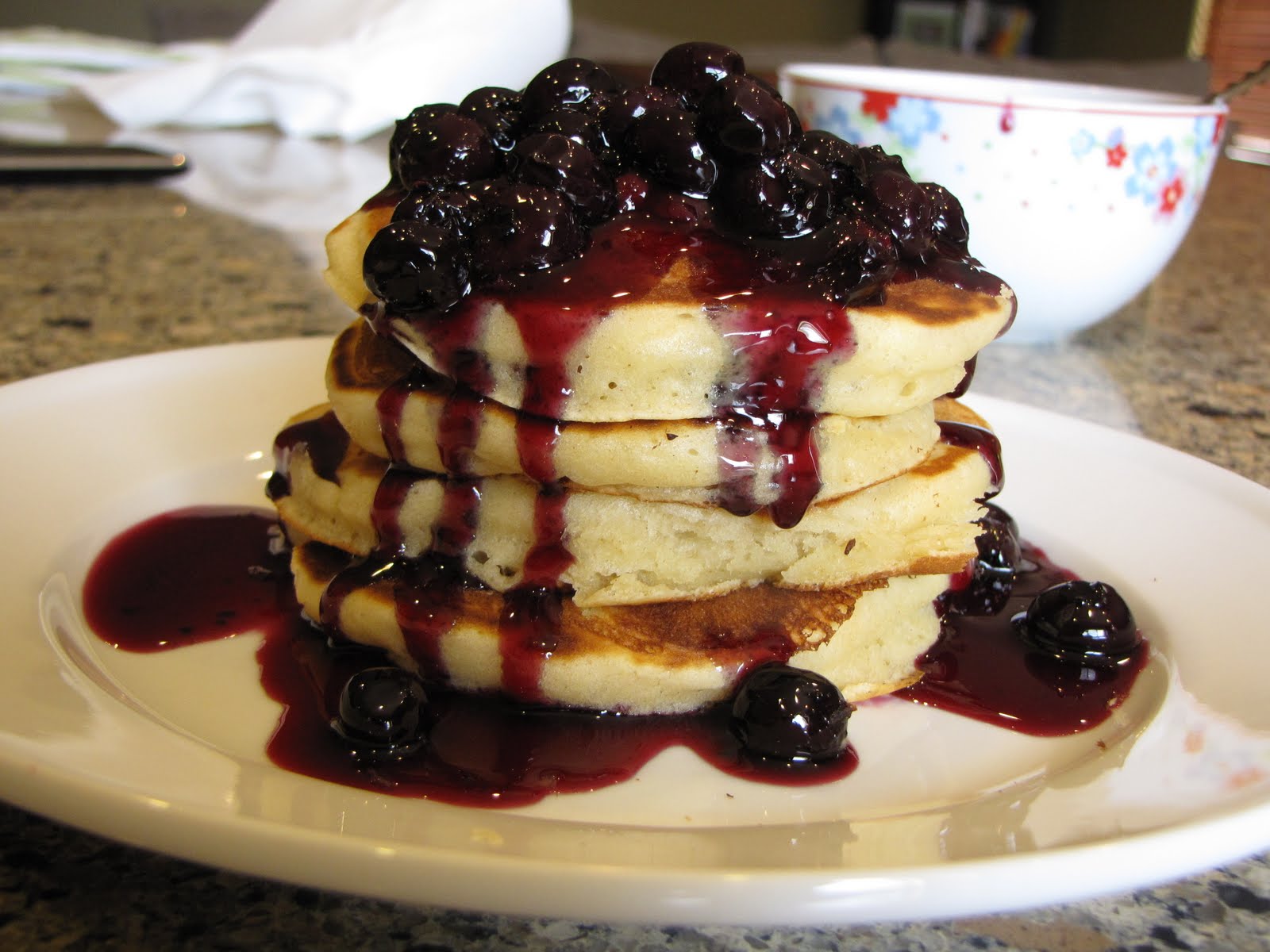 indigo street Pancakes with Blueberry Sauce