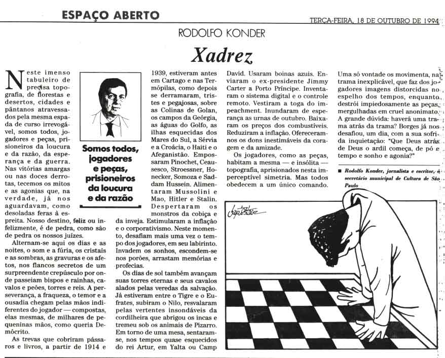 Xadrez é arte - Bela frase de Aaron Nimzowitsch! Via