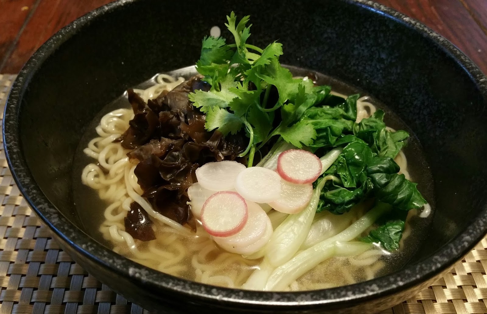 Hint of WASABI Ramen Noodles with Black Fungus + Midori Sriracha