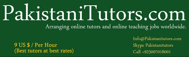 Pakistani Teachers are providing online tuition in Pakistan for Math, MBA, Statistics, Accounting,