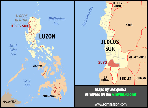 MAP SHOWING THE LOCATION OF SUYO.
Map © Google MAP OF SUYO, ILOCOS SUR