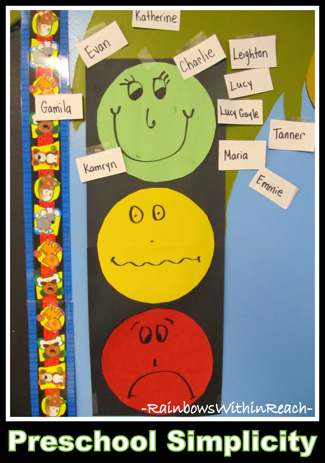 Traffic Light Behavior Chart, Printable Behavior Chart for Kids 