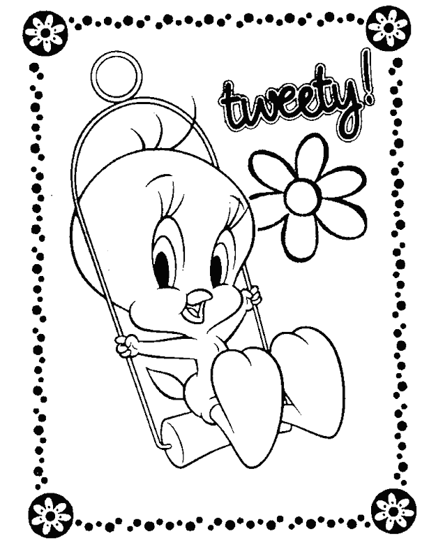  in Disney cartoons, the kids liked the cartoon tweety coloring pages title=