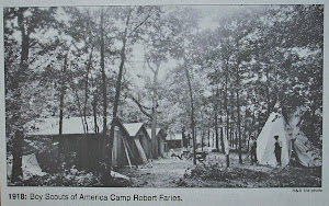 Boy scouts at camp Robert Faries circa 1918.