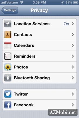 Allow Facebook to access your photos in iOS 6