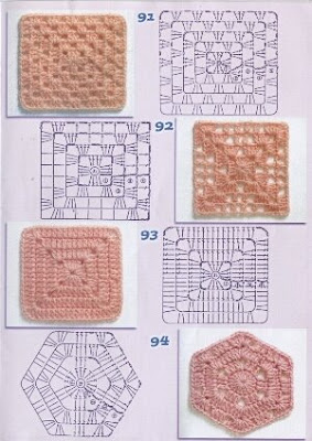 gráficos de blocos de crochê