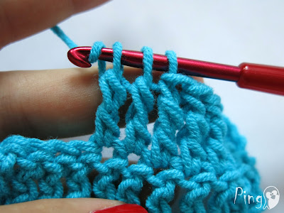 Treble Crochet Decrease - step by step instructions by Pingo - The Pink Penguin
