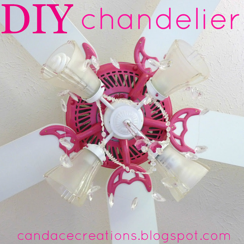 Candace Creations Pink Ceiling Fan Chandelier Makeover