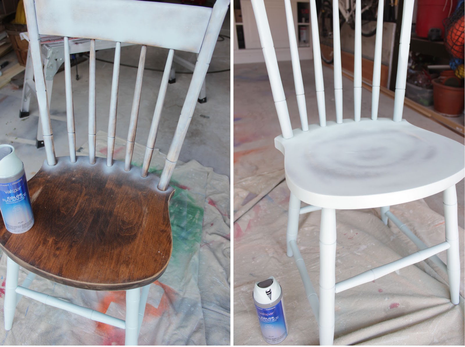 Spray Painted Chairs - Remodelando la Casa