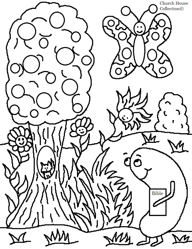 Free Spring Jelly Bean With Bible Coloring Page For Kids in Sunday  title=
