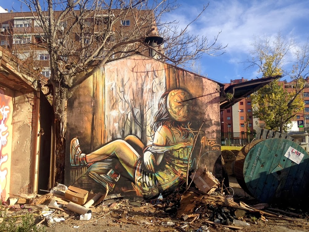 Alice New Mural at La Neomudejar de Atocha Madrid, Spain