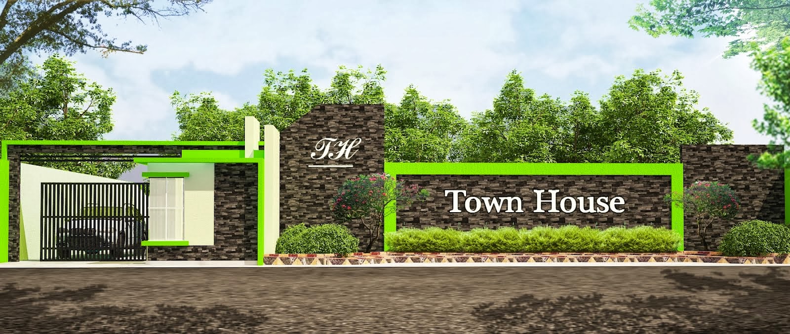 TFQ architects Gambar Gerbang perumahan townhouse jakarta