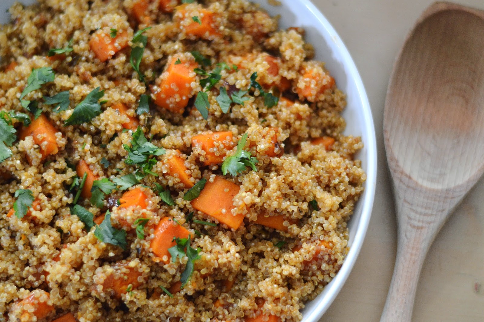 The Art of Comfort Baking Spicy Quinoa Salad with Sweet Potatoes