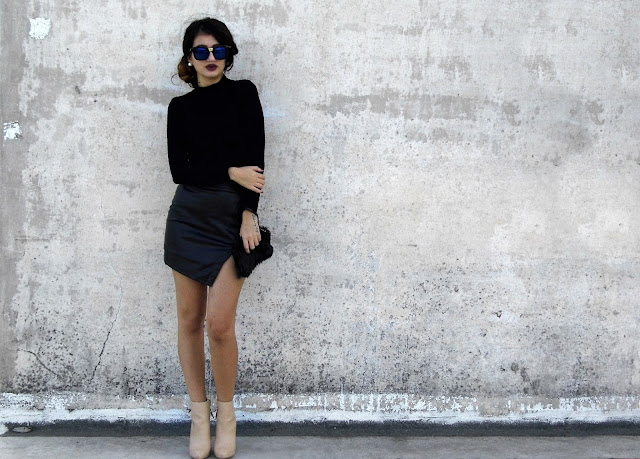 leather skirt outfit ideas