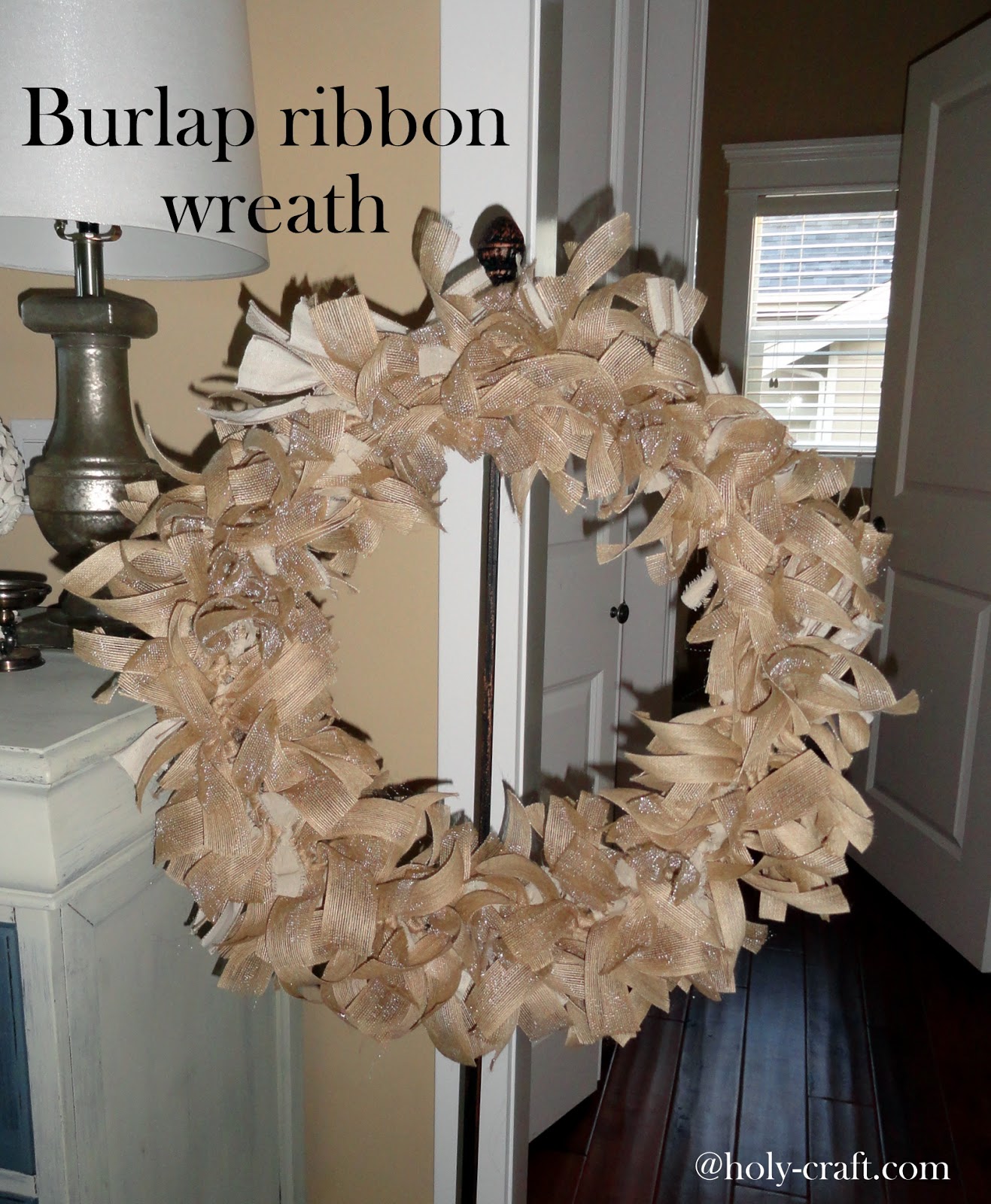 Burlap ribbon wreath plus a giveaway Rachel Teodoro