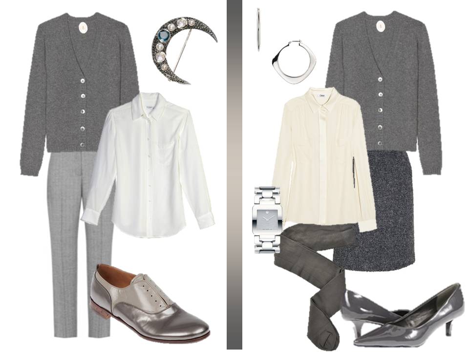 How to wear a grey vneck sweater The Vivienne Files