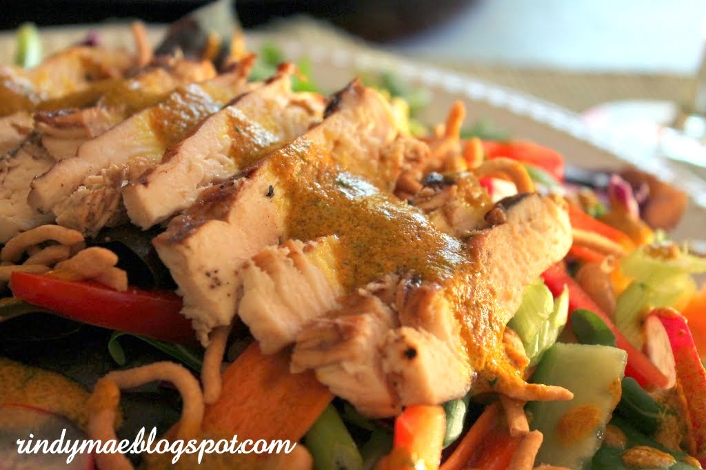 Rindy Mae Grilled Asian Chicken Salad With Spicy Peanut Vinaigrette