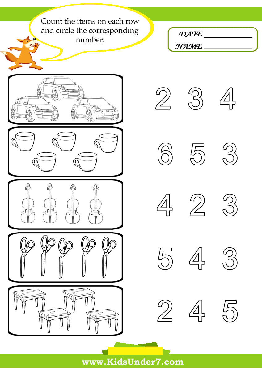 Kids Under 7: Preschool Counting Printables | Preschool counting