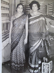 mum with her uncle's house-keeper Angeline. at the "Bandra Fair".