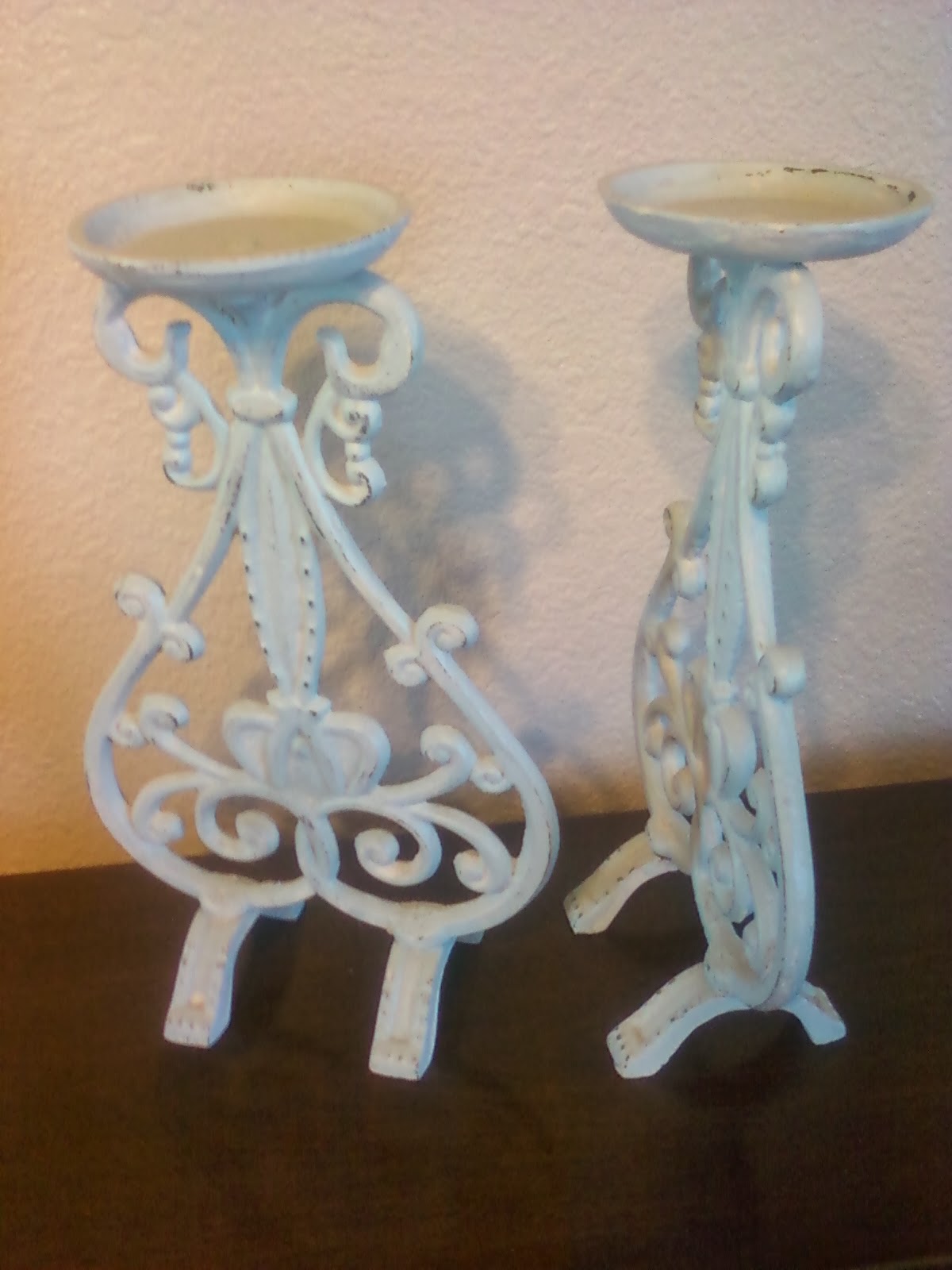 Cast iron Shabby chic candle holders$25