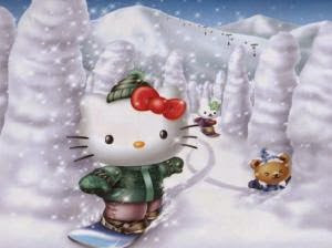 Gambar 3D Hello Kitty Salju Wallpaper HD