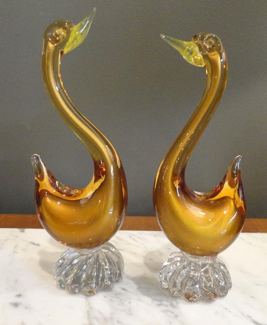 MICHAEL THOMAS Murano Glass Ducks