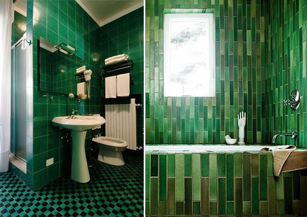 Baños verdes - Colores en Casa