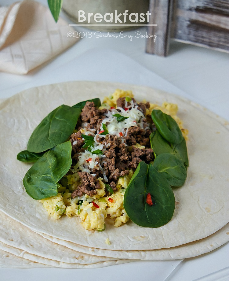 Breakfast Eggs & Beef Wrap SANDRA'S EASY COOKING