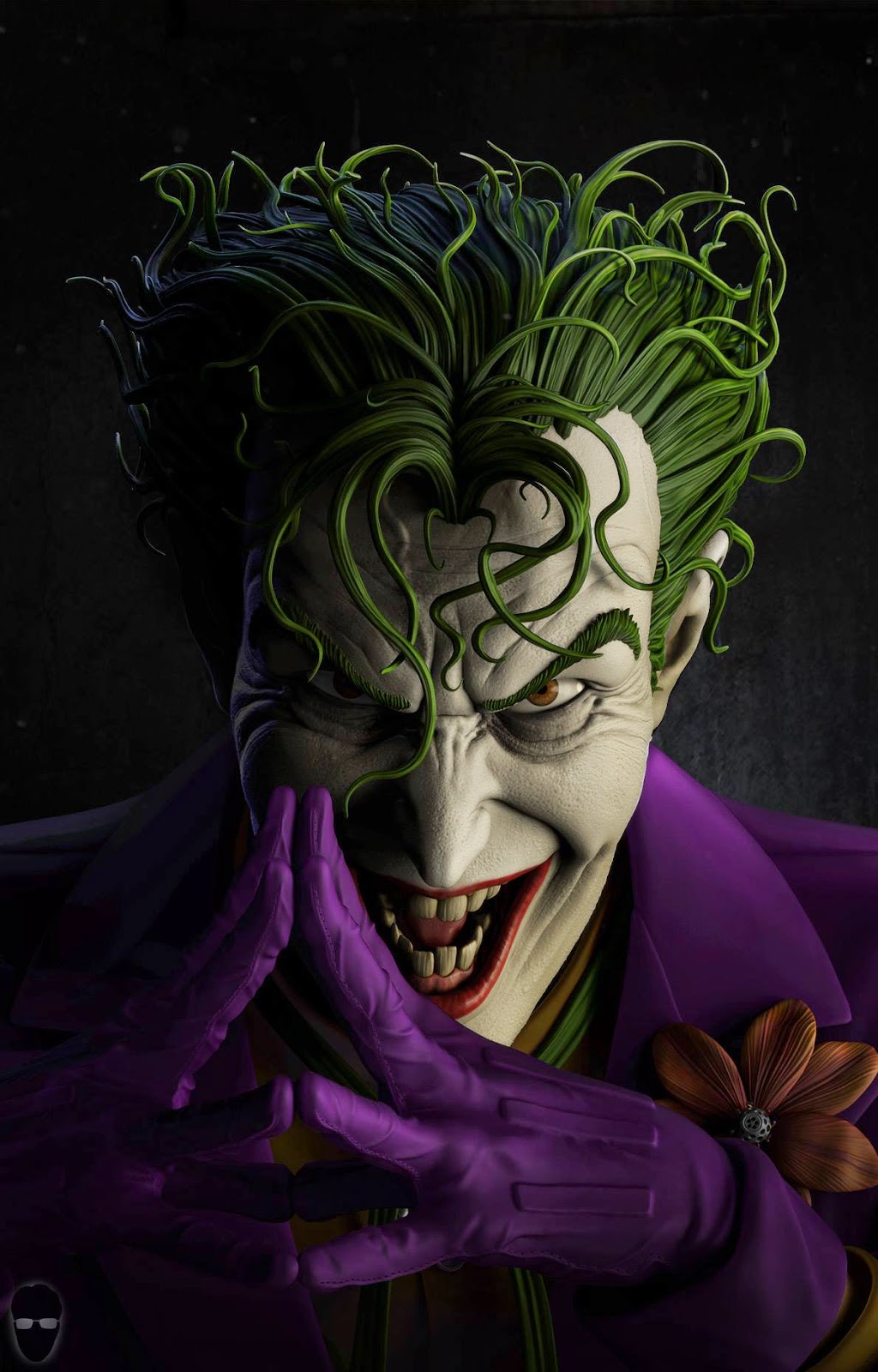 Fábio Di Castro's 3-D Color Model of Mike Deodato, Jr.'s B&W Drawing of The Joker