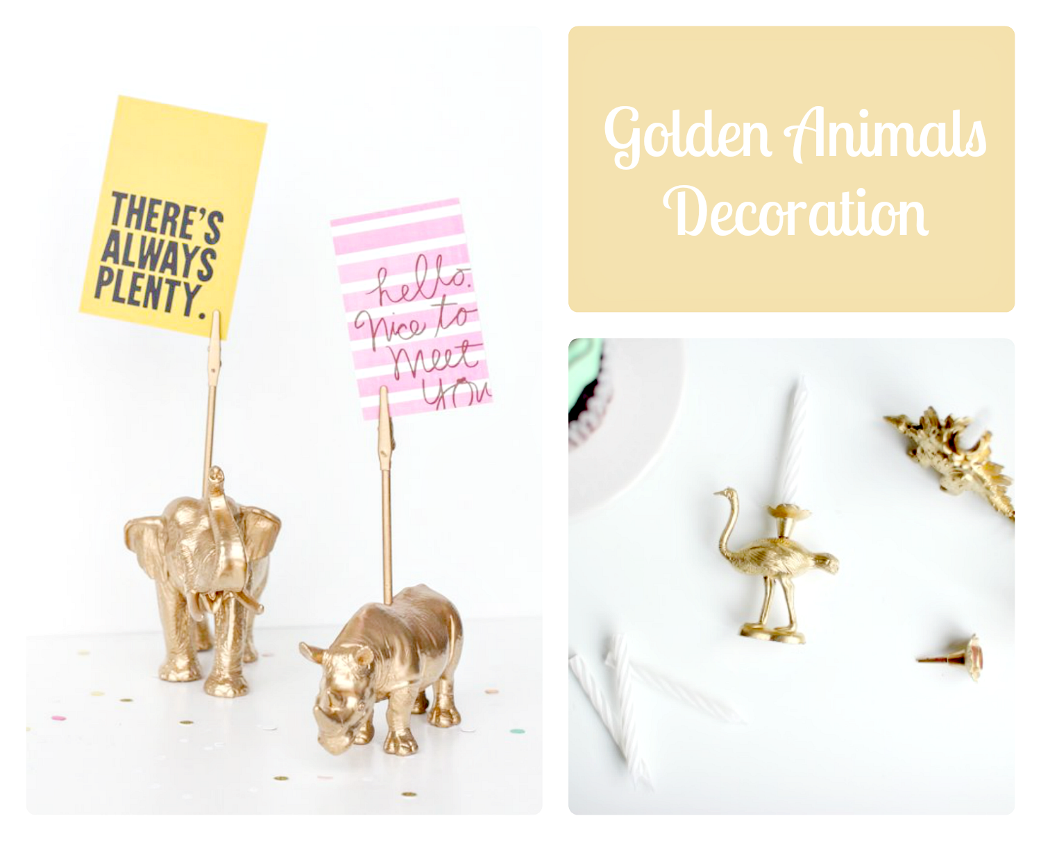 Golden Animals Decoration. Złote dekoracje z figurek zwierząt DIY