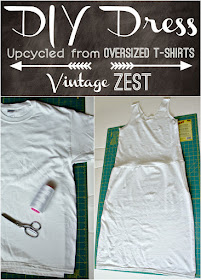 How to: DIY a Dress Upcycled from Oversized T-shirts on Diane's Vintage Zest!  #sewing #tutorial