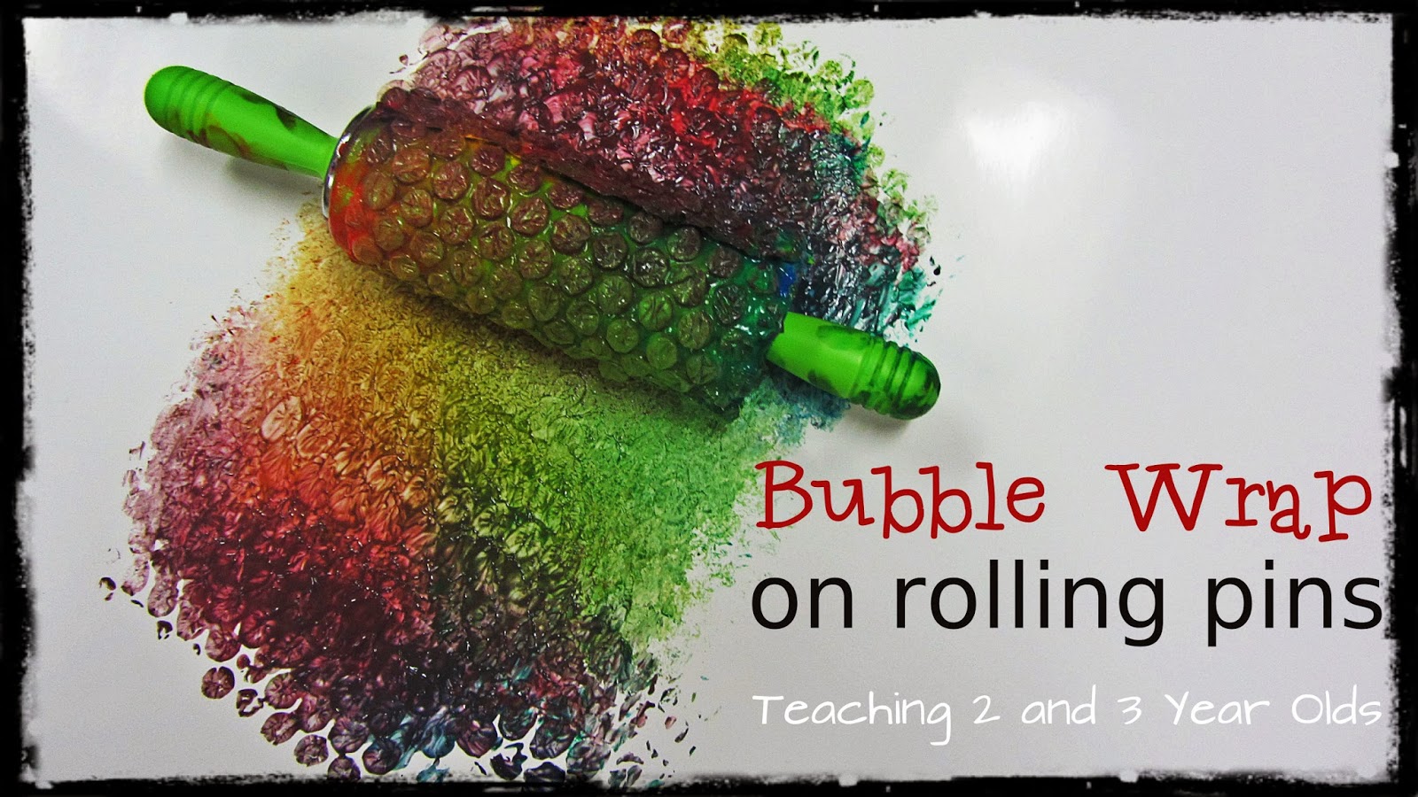 Preschool Painting with Rolling Pins Teaching 2 and 3 year olds