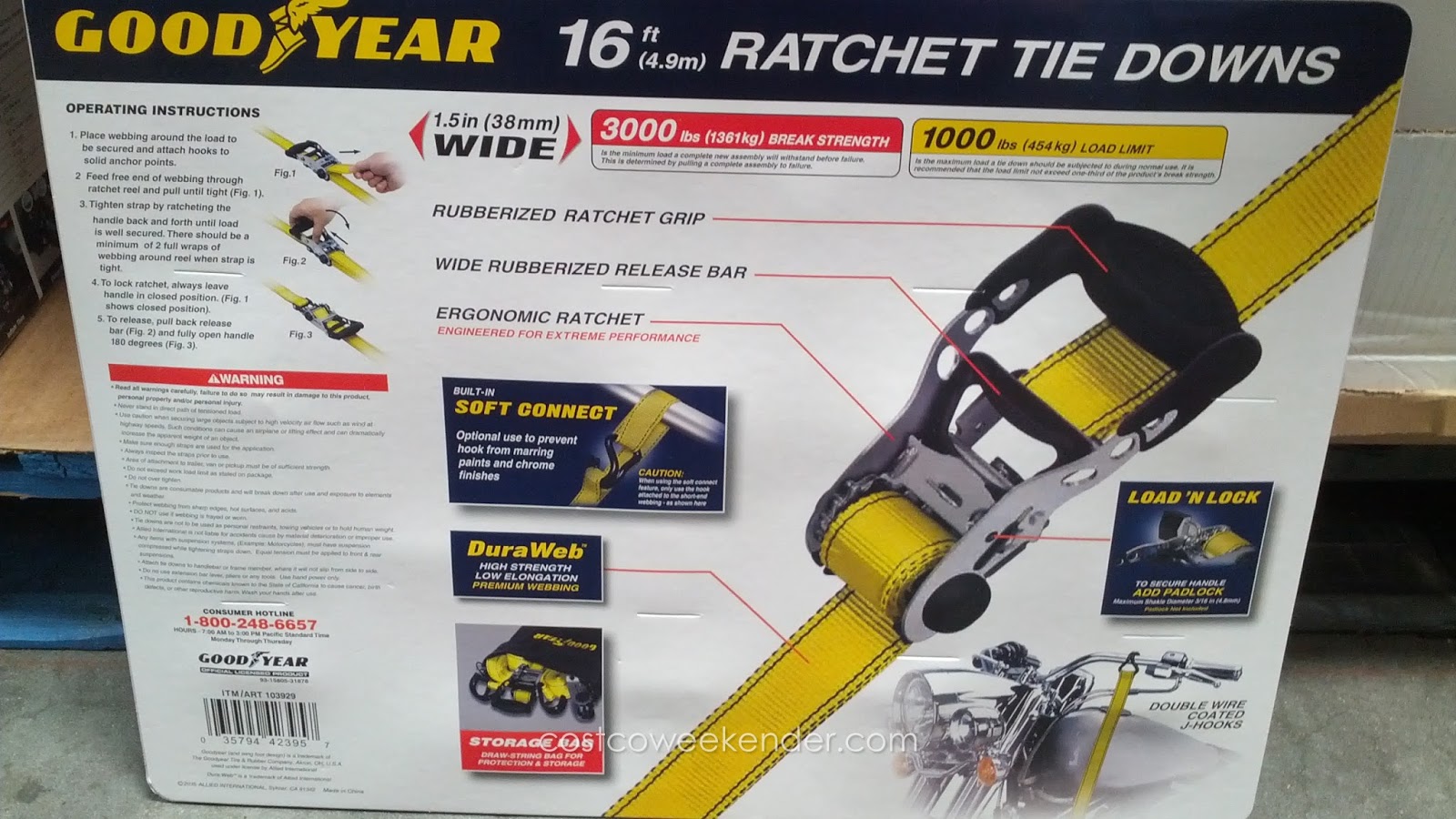 Goodyear Ratcheting Tie Downs (4Pack) Costco Weekender