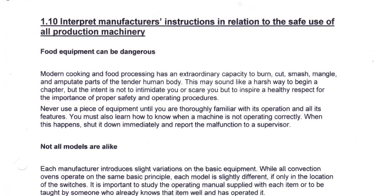 Things To Help With Your Exam Chapter 1 1.10 Interpret manufacturer