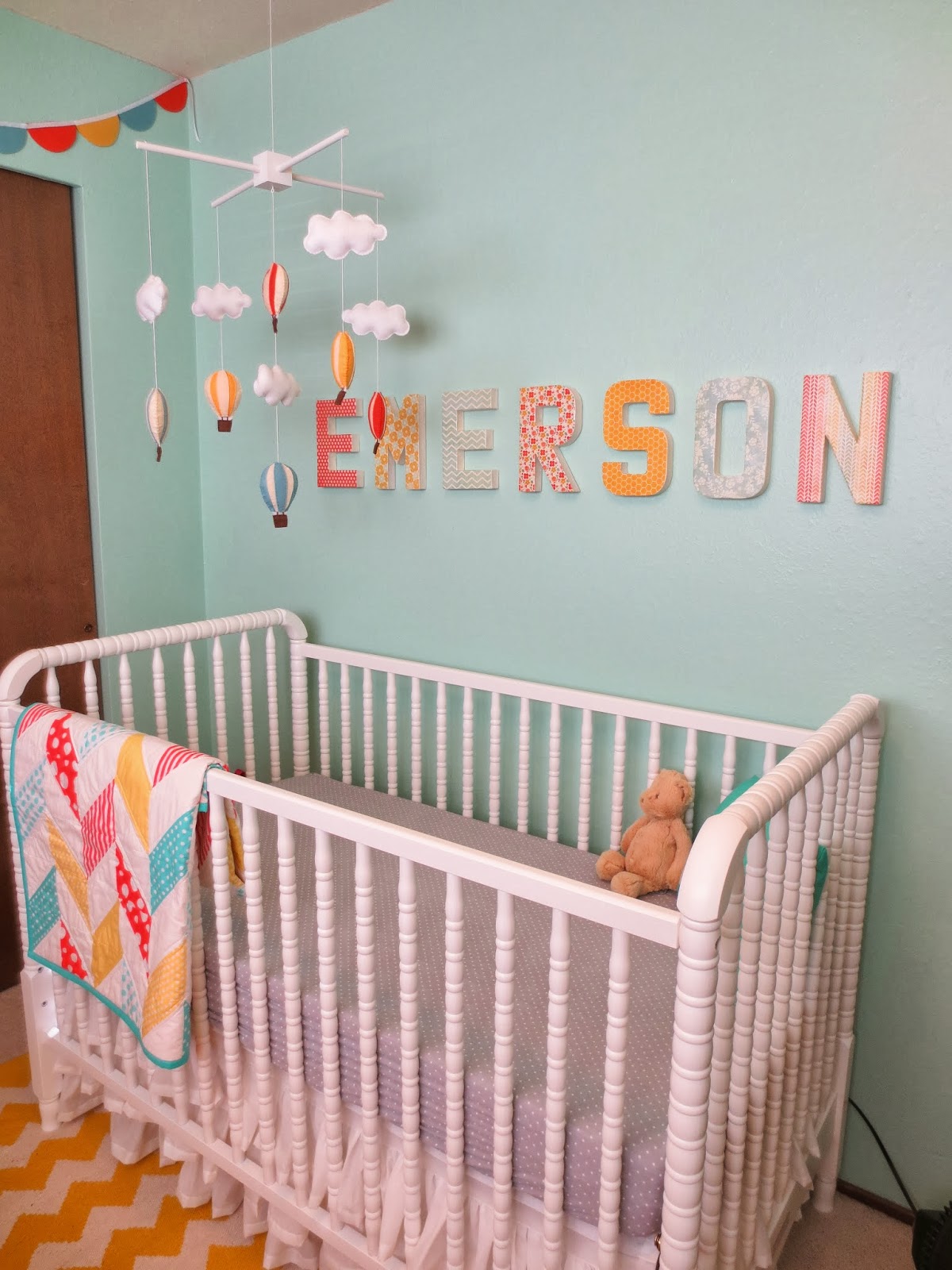 make bake and love Scrapbook Paper Letters for the Nursery