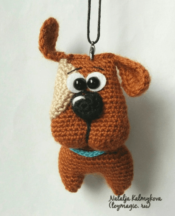 Брелок собачка амигуруми крючком Брелок собачка амигуруми крючком