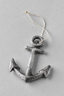 Lands' End recycled paper anchor ornament