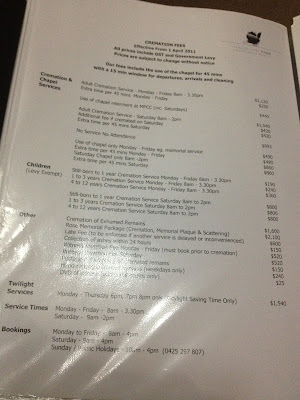 crematorium cemetery guest price prices guide macquarie park